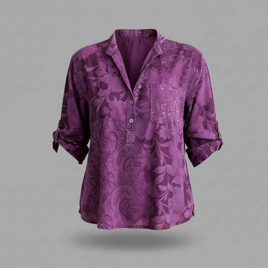 Elegant Long Sleeve Blouse | Women's Blouse Top 0