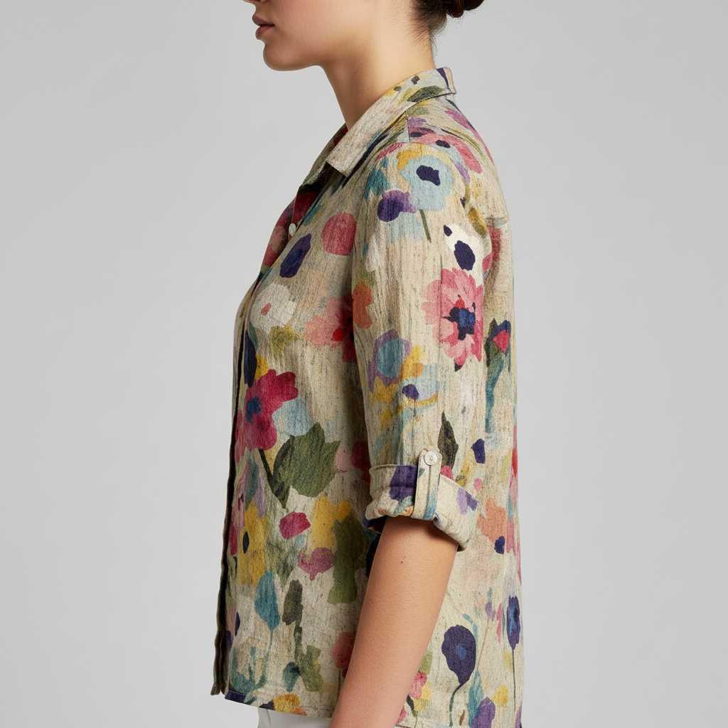 Retro Charm | Women's Long Sleeve Blouse in Vintage Style 2