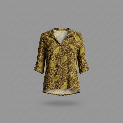 Retro Charm | Women's Long Sleeve Blouse in Vintage Style 3