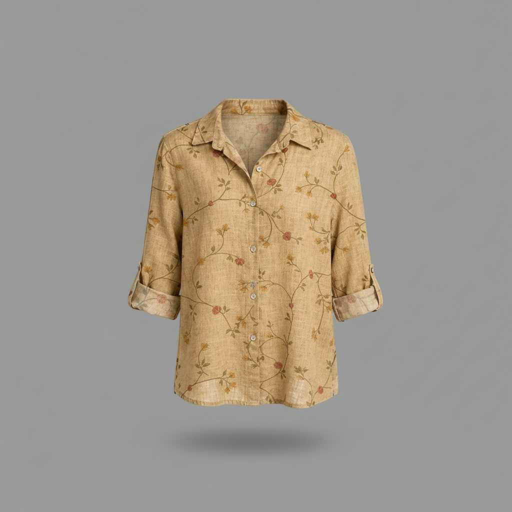 Retro Charm | Women's Long Sleeve Blouse in Vintage Style 5