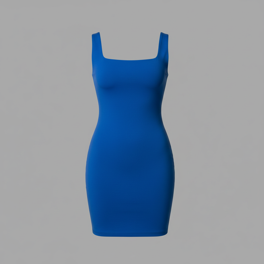 Seamless Square Neck Mini Dress | Women's Summer Dress 0