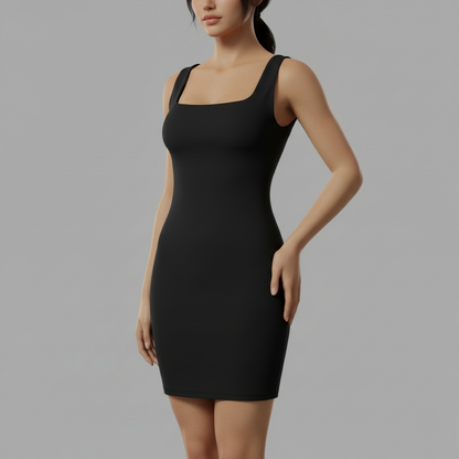 Seamless Square Neck Mini Dress | Women's Summer Dress 1
