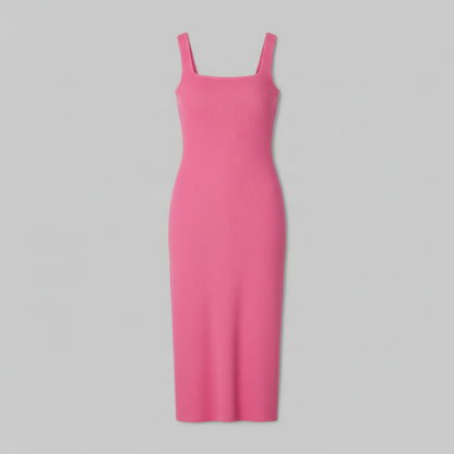 Square Neck Midi Black Dress | Women's Body Shaping Dress 0