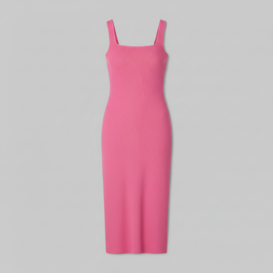 Square Neck Midi Black Dress | Women's Body Shaping Dress 0