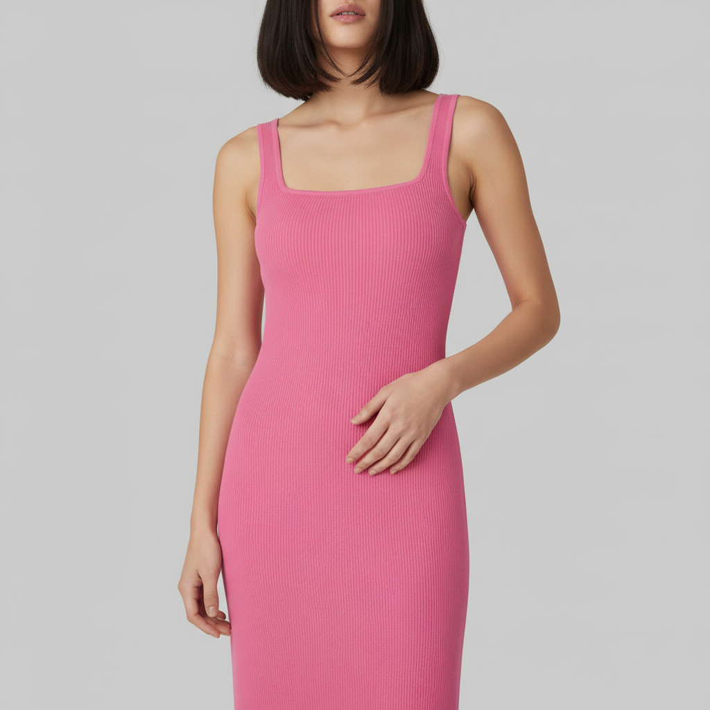 Square Neck Midi Black Dress | Women's Body Shaping Dress 3