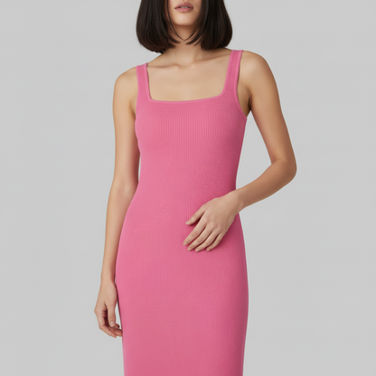 Square Neck Midi Black Dress | Women's Body Shaping Dress 3